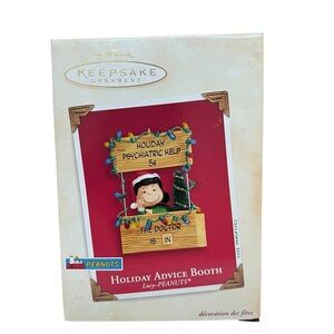 Peanuts Lucy The Doctor Is In Holiday Advice Booth Hallmark 2003 Vintage NIB